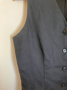 Vintage Black Linen Vest