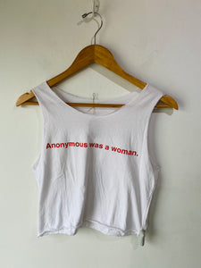 Anonymous Was A Woman Cropped Sleeveless Tee