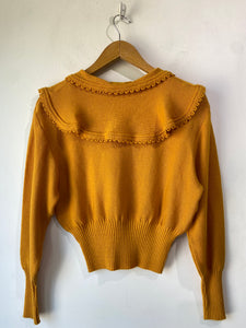 Vintage Chaumiere aux Tricots Mustard Sweater