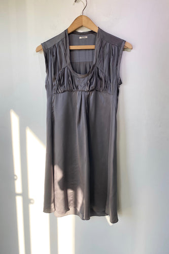 Vintage Miu Miu Grey Silk Dress