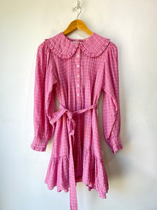 Doen Pink Plaid Mini Dress