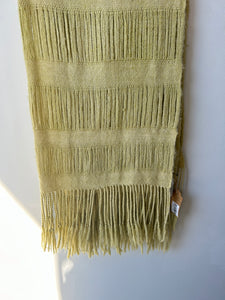 Light Green Cashmere Scarf with Fringe