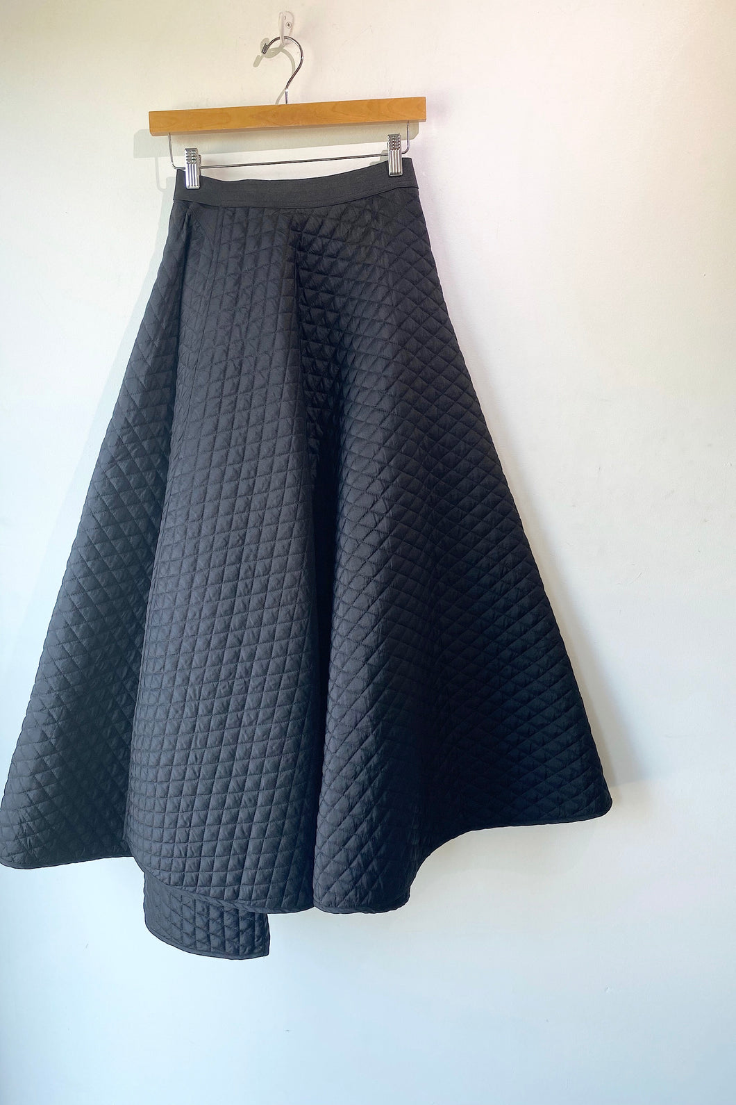 Norma Kamali Black Quilted Wrap Skirt