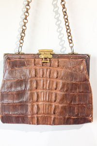 Vintage Brown Crocodile Purse