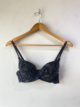 Vintage Qiaoski Black Beaded Bra