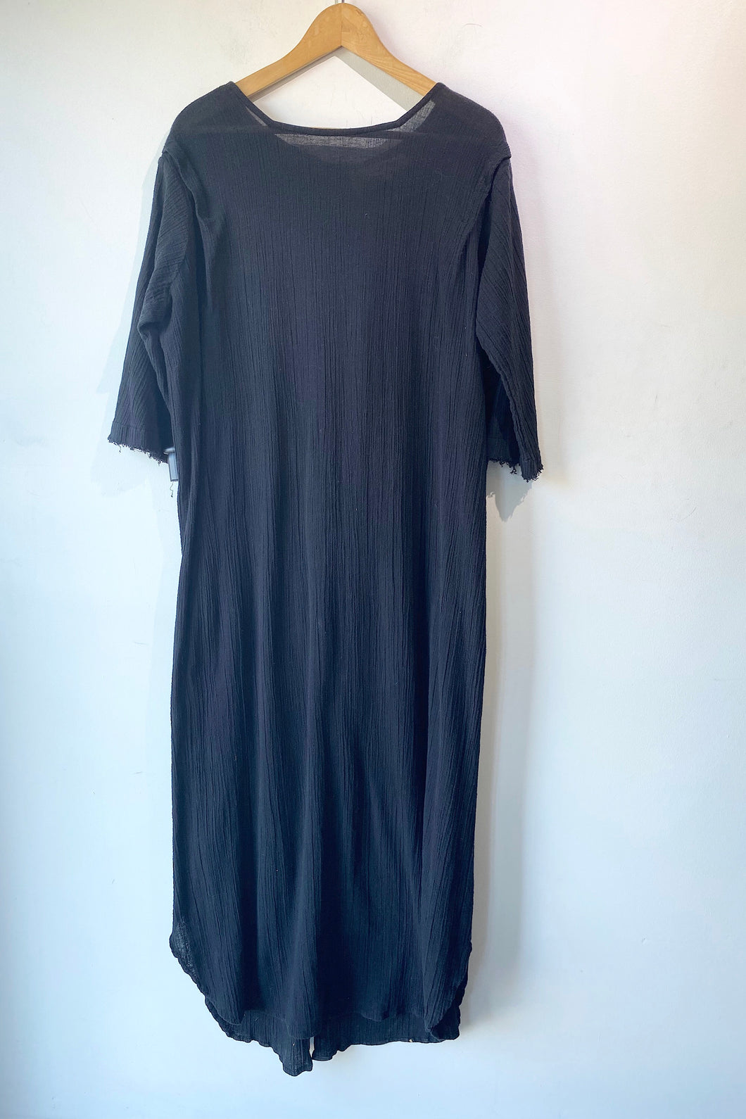 Namche Bazaar Black Cotton Midi Dress