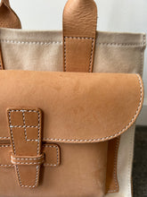 Agnes Baddoo Canvas and Tan Leather Bag