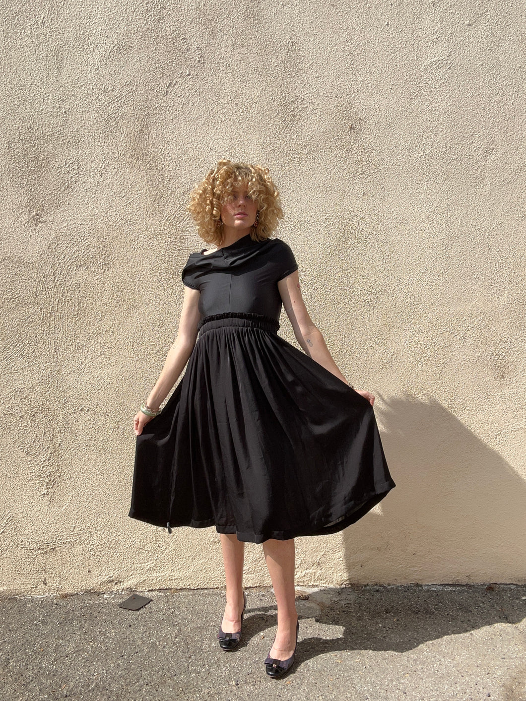 Comme des Garcons 2011 Black Dress with Cape