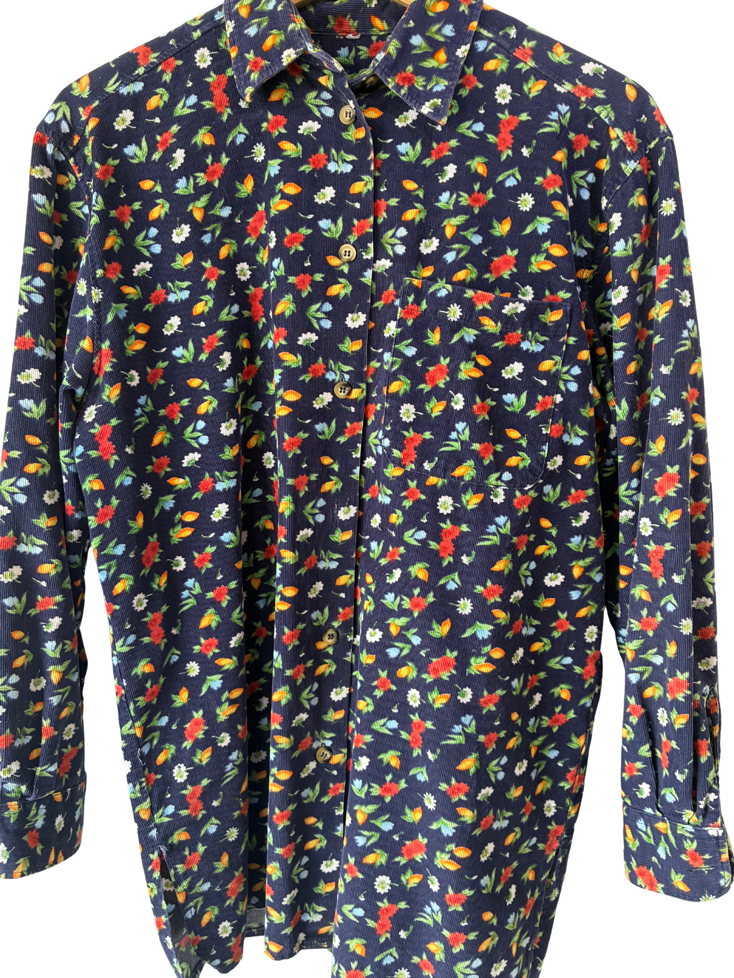 Marco Pecci Navy Floral Corduroy Shirt - The Curatorial Dept.