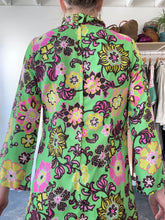 Vintage Green, Pink & Brown Mod Floral Tunic