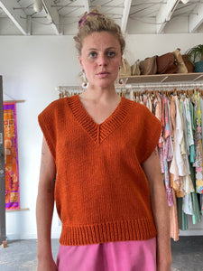 Jaggery Orange Sweater Vest