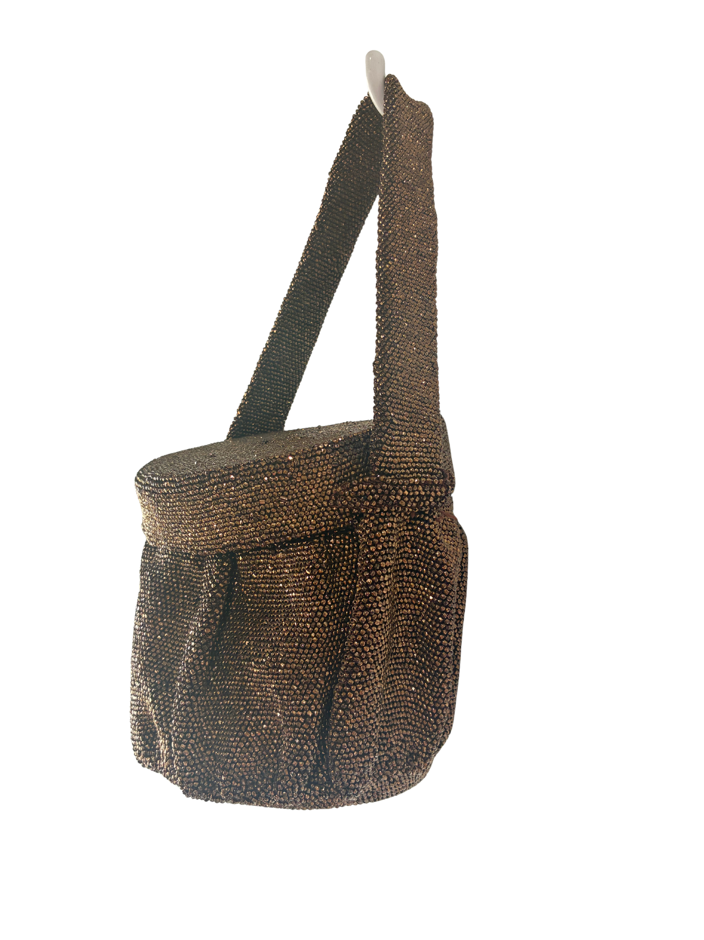 Vintage Copper Beaded Purse - The Curatorial Dept.