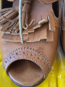 Rachel Comey Brown Peep Toe Brogues