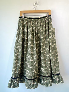 Batsheva x Laura Ashley Green "Abercastle" Skirt