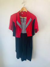 Vintage Red, Black & White Striped Romper and Jacket