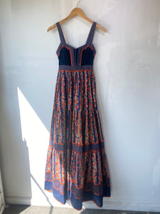 Vintage Gunne Sax Cabbage Rose Print Dress