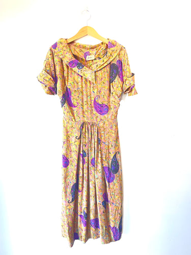 Vintage Original Franklin Chicago 1940s Paisley Dress