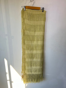 Light Green Cashmere Scarf with Fringe