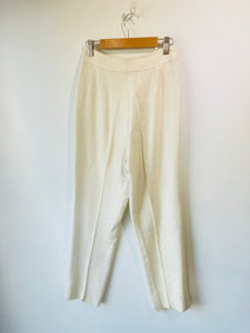 Vintage Celine Cream Pants with Gold Buckle