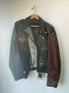 Vintage Punk Black Leather Studded Jacket