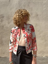 Just Cavalli White Red Floral Denim Jacket