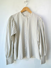 Doen White & Blue Striped Blouse