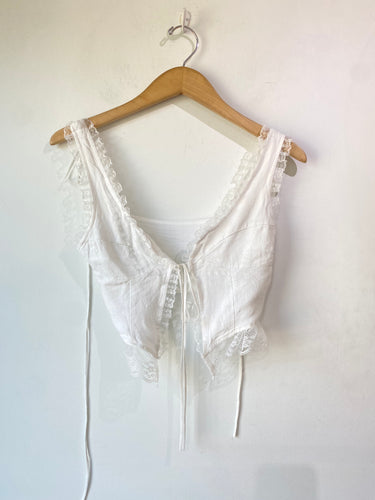 White Cotton Lace Bustier