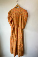 Matta Tan Block Printed Dress with Orange Hearts