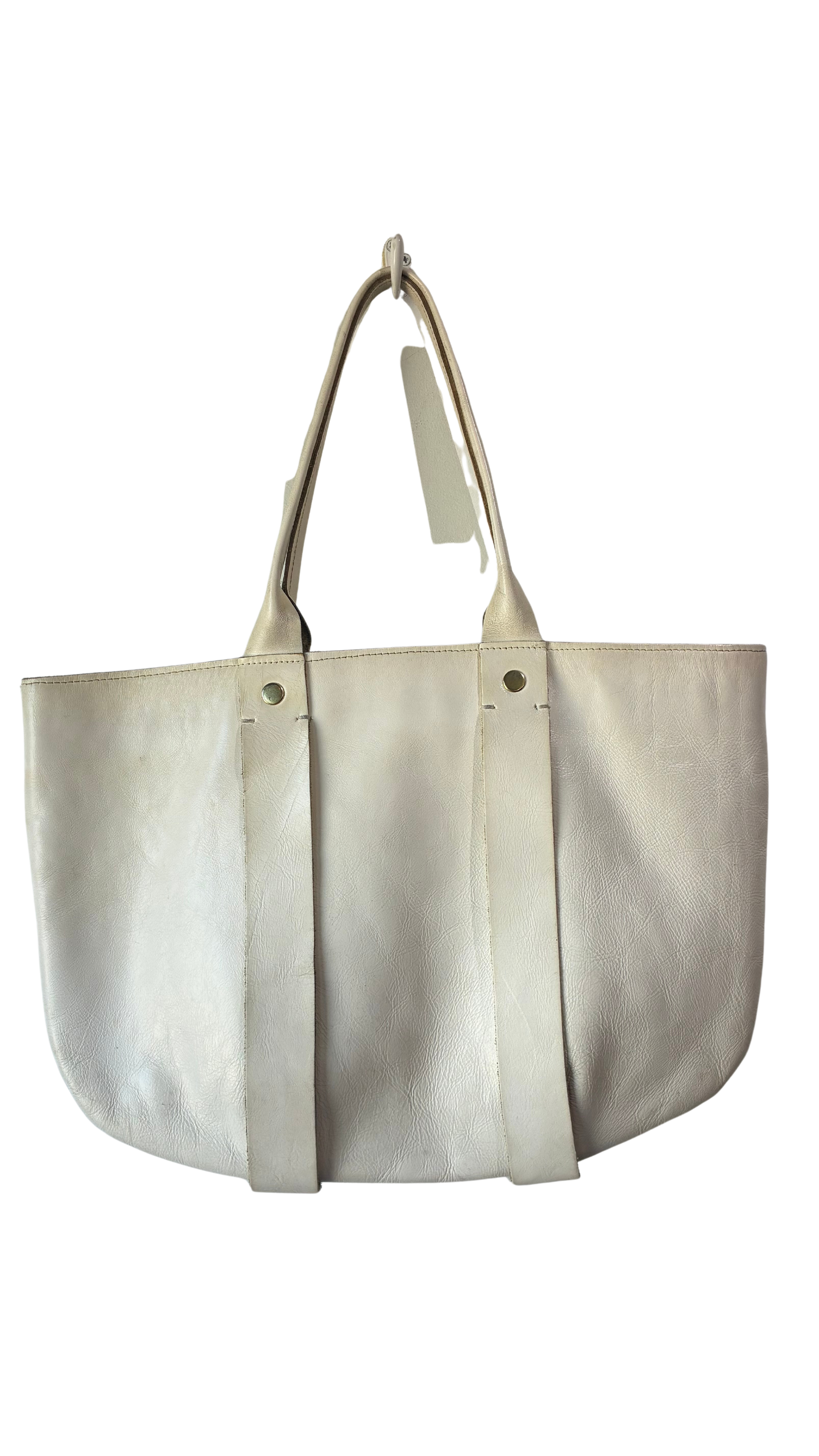 Clare V Tropezienne White Leather Purse - The Curatorial Dept.