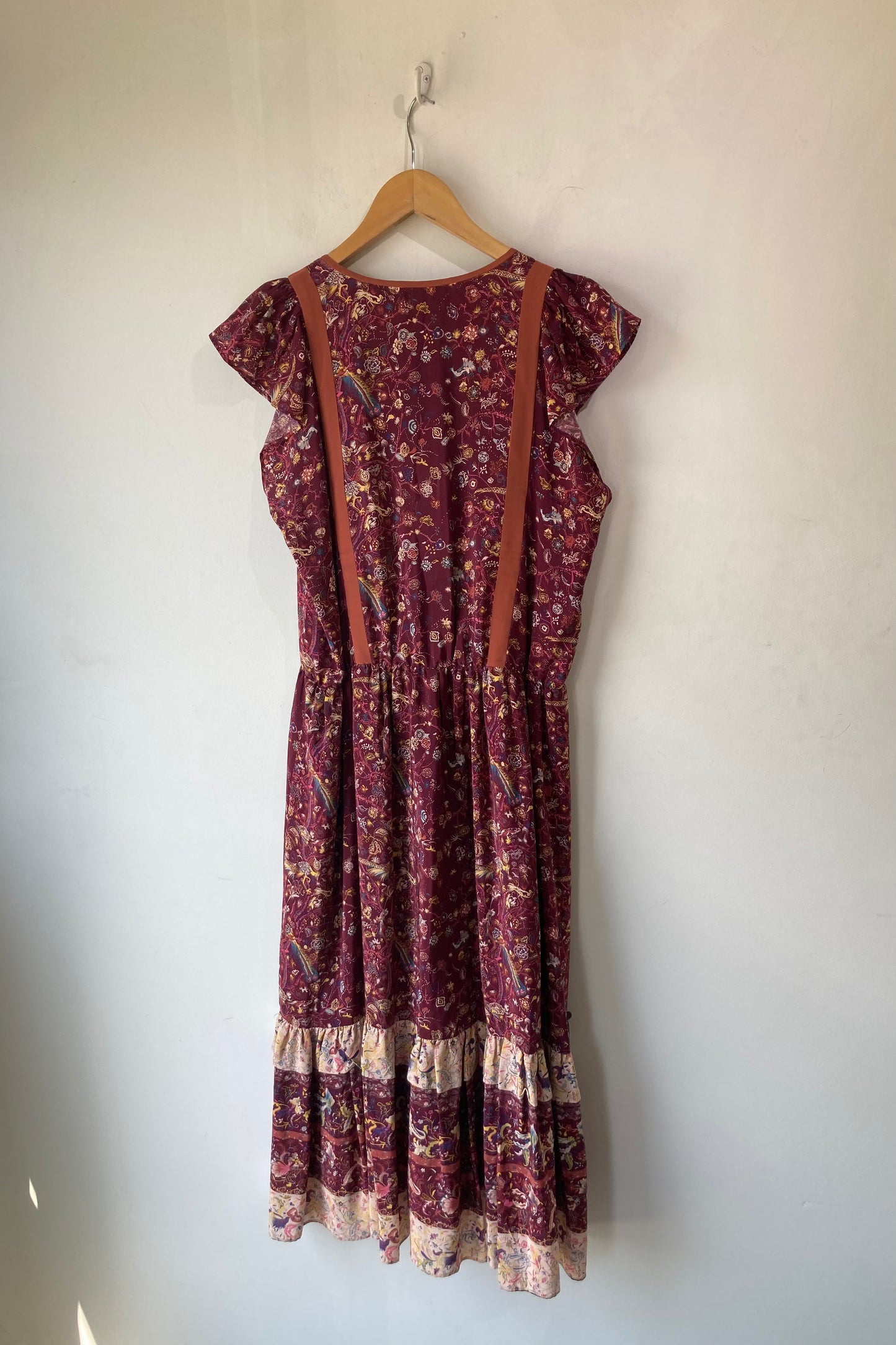 Ulla Johnson Maroon Floral Midi Dress The Curatorial Dept. Ulla Johnson Maroon Floral Midi Dress The Curatorial Dept.