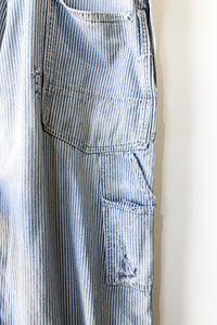 Vintage Big Smith Striped Repaired Overalls