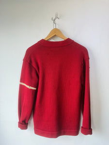Vintage Woolen Wear 1949 Cherry Red Letterman Sweater
