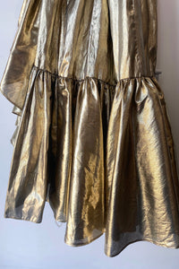 Vintage Steppin Out Gild Metallic Ruffle Dress