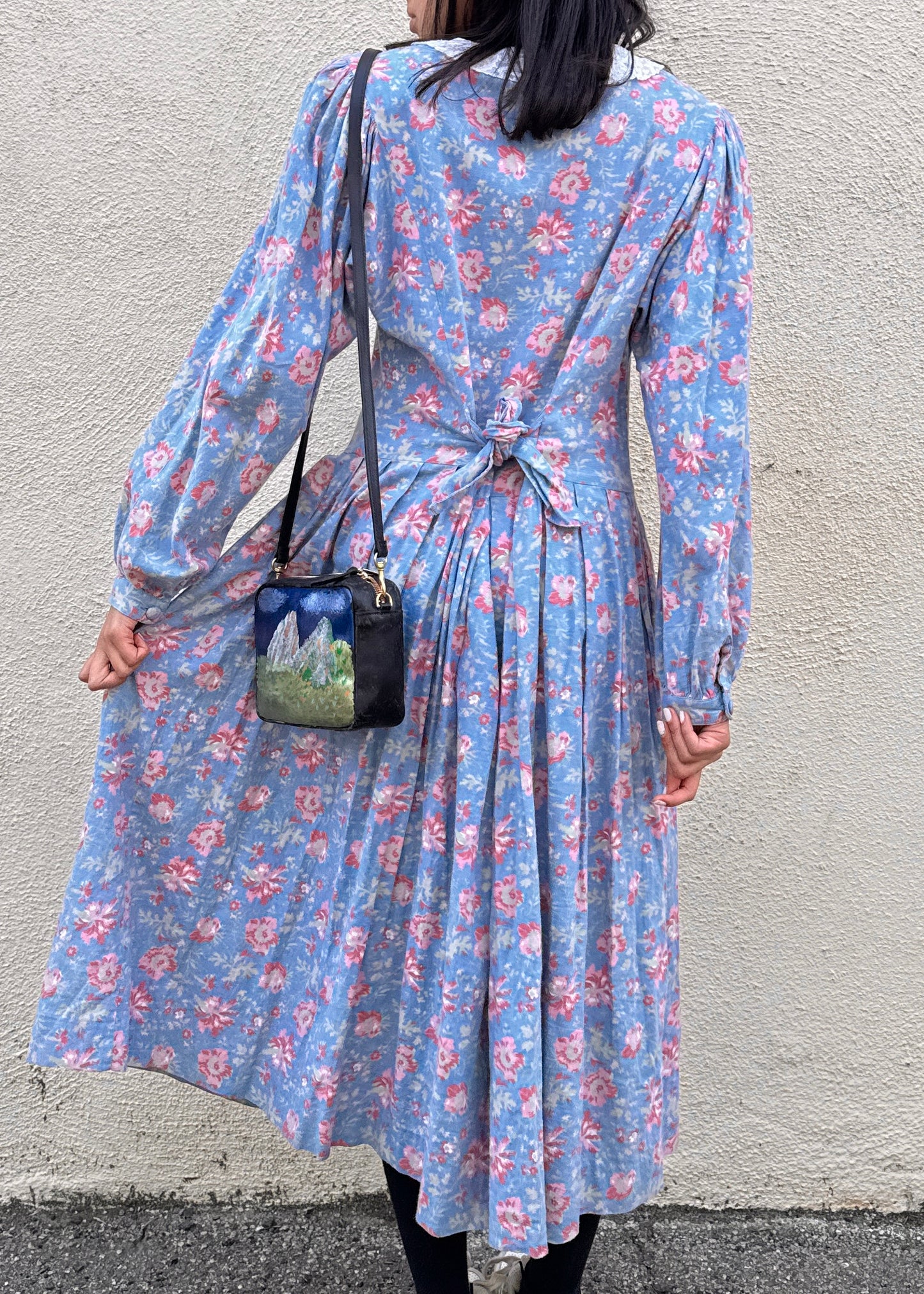 Laura Ashley Blue and Pink Floral Dress