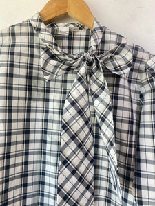 Vintage Lloyd Williams Plaid Bow Blouse