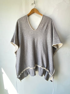 Handmade Nike Gray Sweatshirt Poncho