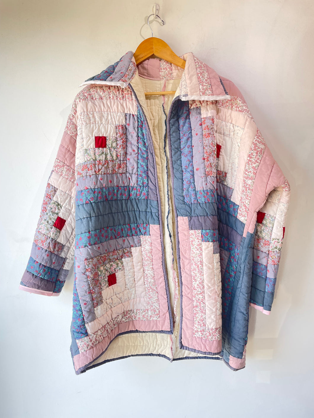 Vintage Pink and Blue Quilted Jacket