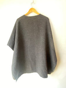 Vince Charcoal Gray Wool Poncho