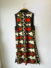 Vintage Geometric Pattern Black Maxi Vest