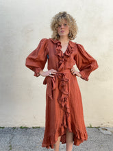 Doen Nadia Rust Color Linen Dress