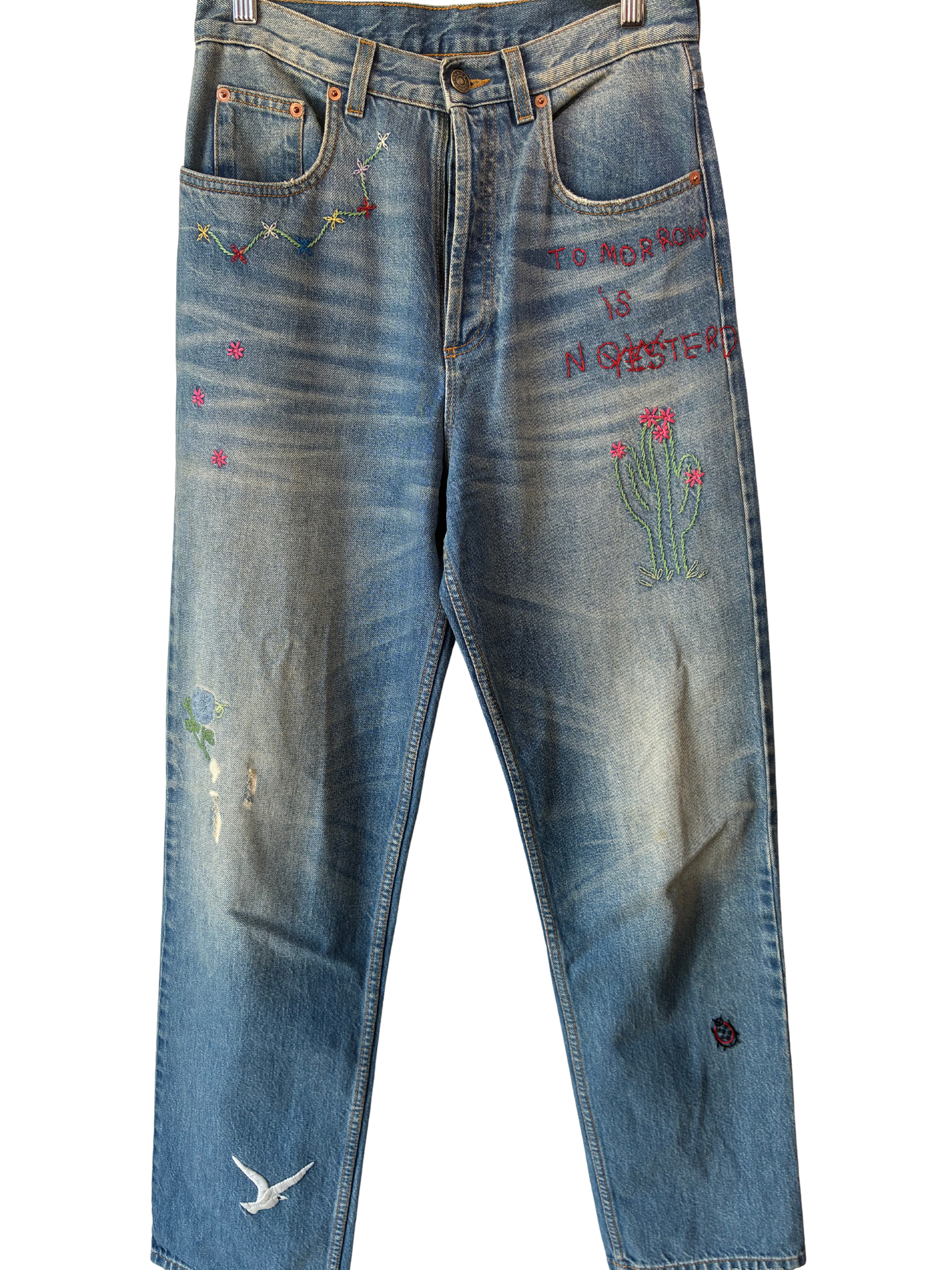 Vintage Gucci Embroidered Jeans - The Curatorial Dept.