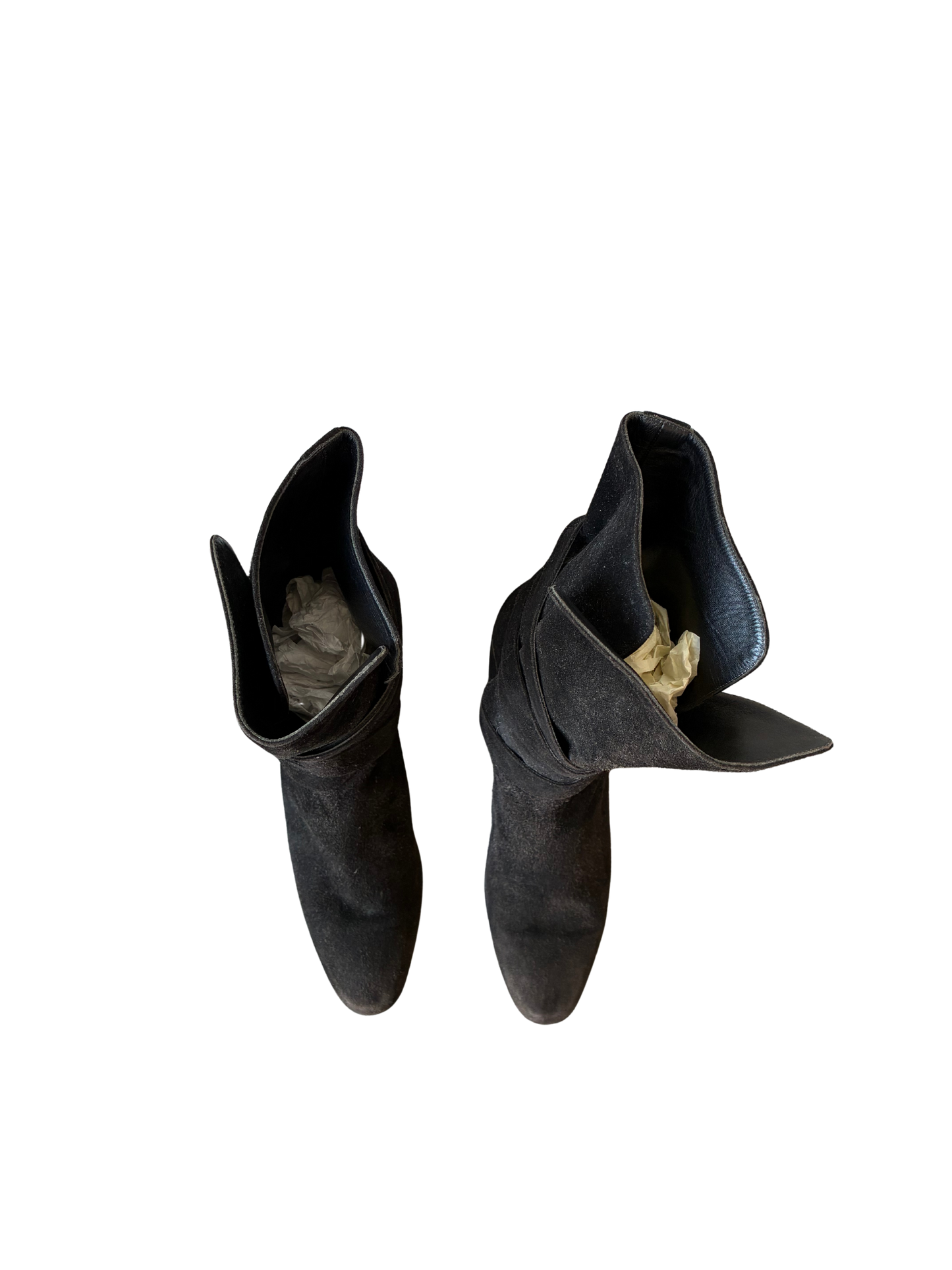 YSL Yves Saint Laurent Black Wrap Boots 7.5 - The Curatorial Dept.