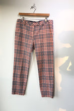 Trina Turk Orange Blue Plaid Pants