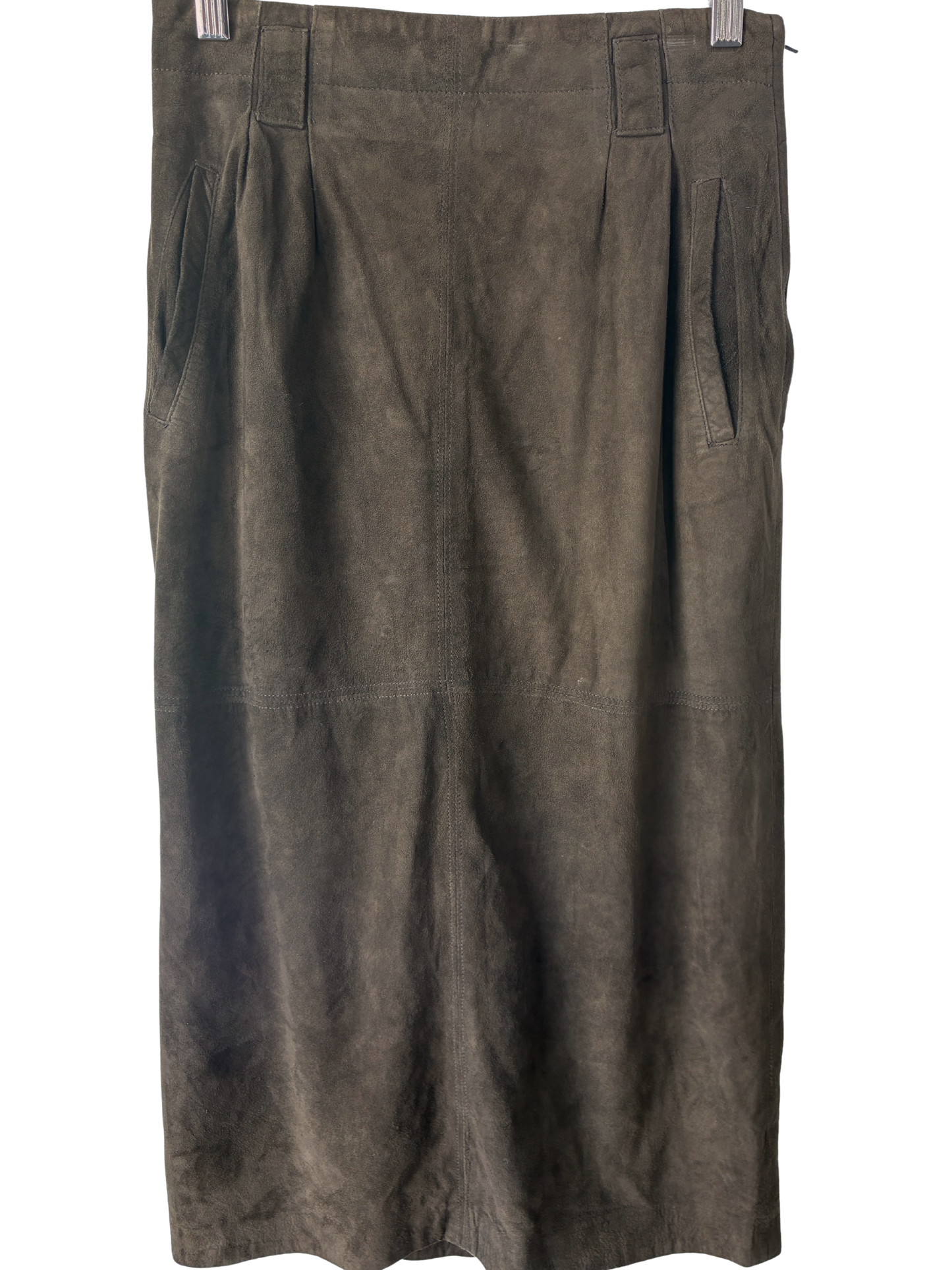 Vintage Ellen Tracy Brown Suede Skirt - The Curatorial Dept.