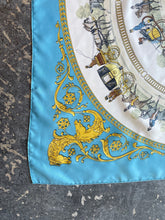 Hermès “La Promenade de Longchamps” Blue Silk Scarf by Philippe Ledoux