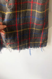 James Kidd Plaid Wool Coat with Woven Sleeves