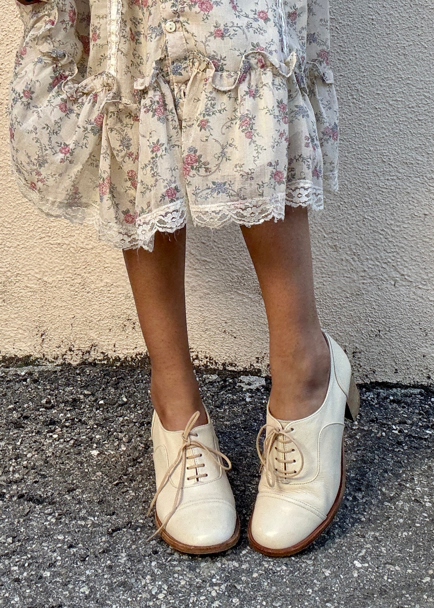 Vintage Robert Clergerie White Spectator Heels - The Curatorial Dept.