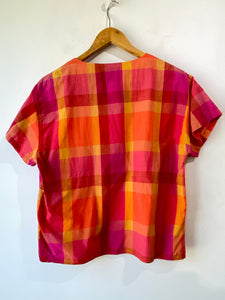 Vintage Liz Sport Pink Plaid Top