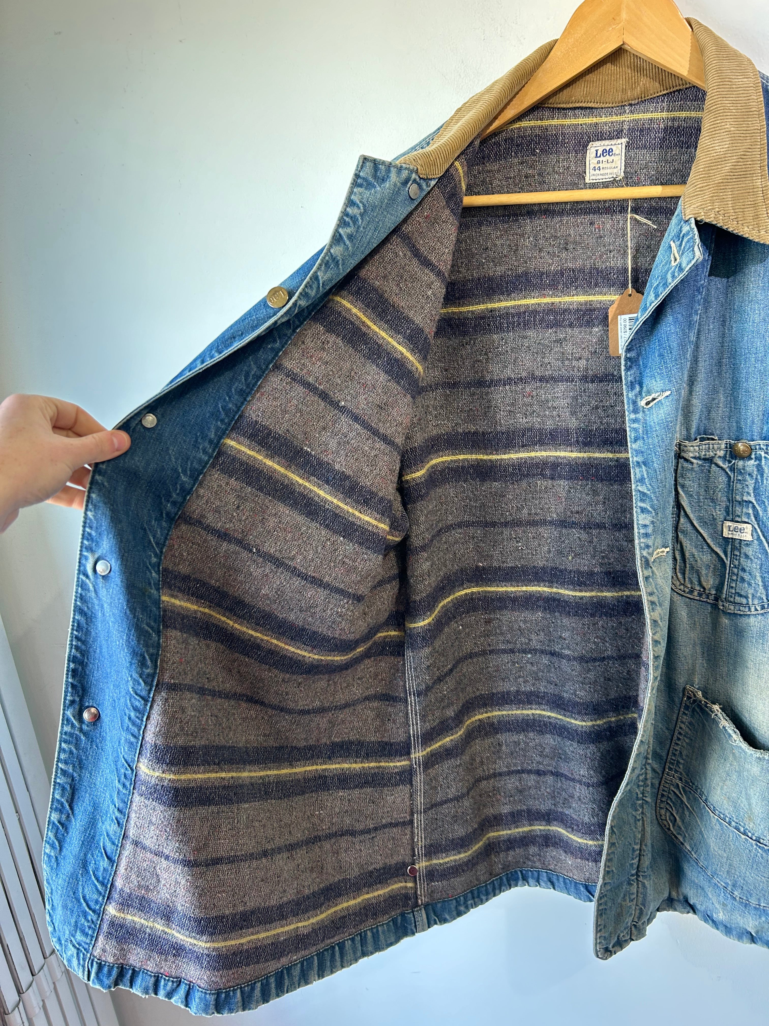 最終価格　60s 70s Lee 81-LJ JELT DENIM Vintage Lee 81 LJ Jean Jacket with Painted Back – The Curatorial Dept.