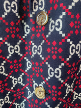 Gucci Navy, Red, and White GG Monogram Blazer